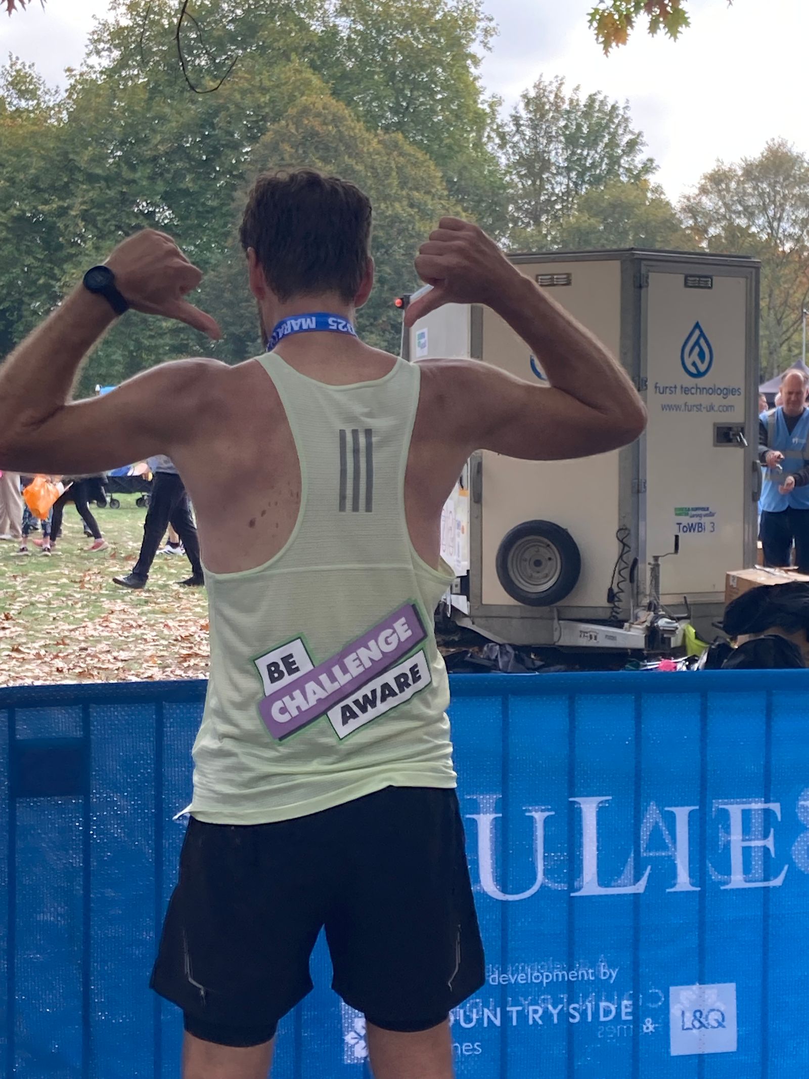 Mark Saunders completes the Chelmsford Marathon