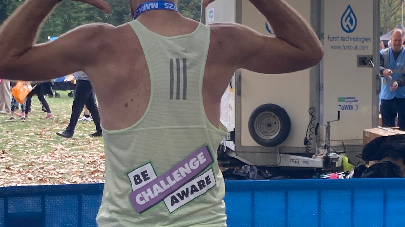 Mark Saunders completes the Chelmsford Marathon